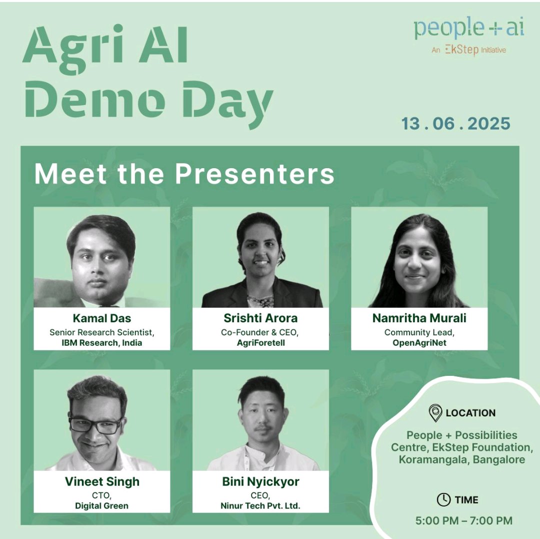 BNyickyor's tweet photo. Honoured to represent NINUR TECH at AgriAI Demo Day, Bangalore. Where among some of the brightest minds in AI and agriculture. 
Grateful  for the platform People+ AI.
#Arunachalpradesh #AgriTech #Ai #NorthEast https://t.co/ssfEukJlYw
