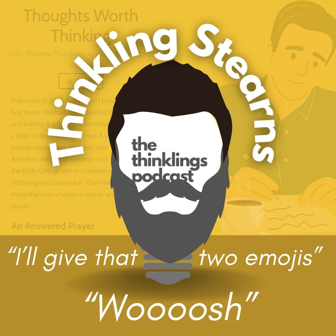 ThinklingsPod's tweet image. The Thinkings

Thinkling Andy Stearns
Thinkling Tim Little 
Thinkling Charlie Carter 
Thinkling Josh Boyd 

•Knots of Friends 
•Good Books
•Great Conversations

The Thinklings Podcast
#thinklingspodcast