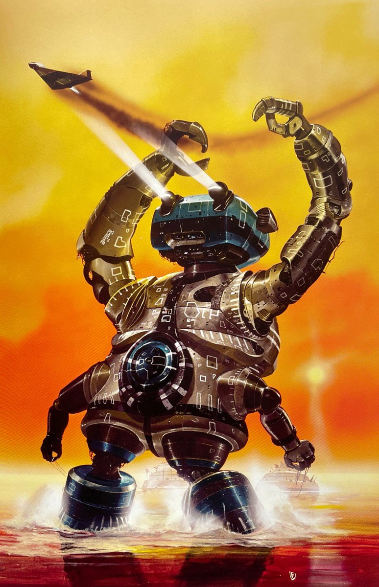 Robots with attitude. Art by Steinar Lund, Dick Foes, Peter Jones, Chris Foss