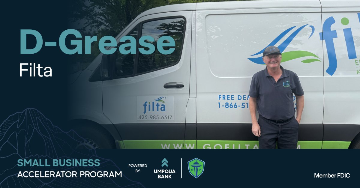 We're proud to feature D-Grease as our second spotlight in the Small Business Accelerator program! On June 1, D-Grease took center stage during the @soundersfc home match against Minnesota, showcasing the power of local entrepreneurship and sustainable innovation.