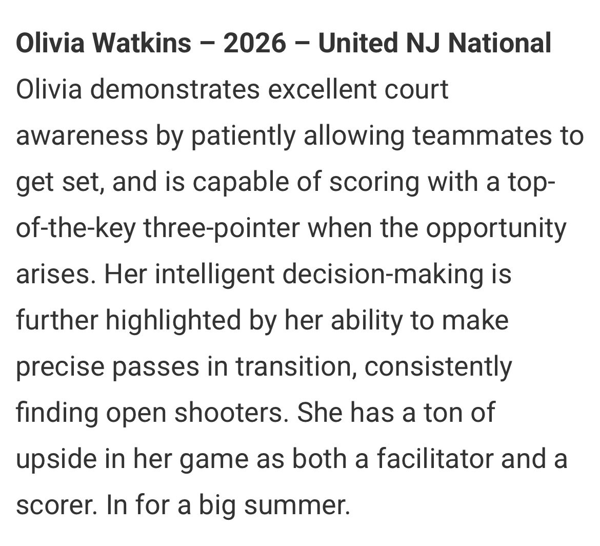 olivia watkins (@livwatkinss) on Twitter photo Thank you <a href="/JrAllStarBB/">Jr. All-Star Girls Basketball</a> for the write up!! Had a lot of fun competing at The Prime Event with <a href="/unitedNJaau/">United NJ AAU</a> Thank you <a href="/JrAllStarBB/">Jr. All-Star Girls Basketball</a> for the write up!! Had a lot of fun competing at The Prime Event with <a href="/unitedNJaau/">United NJ AAU</a>