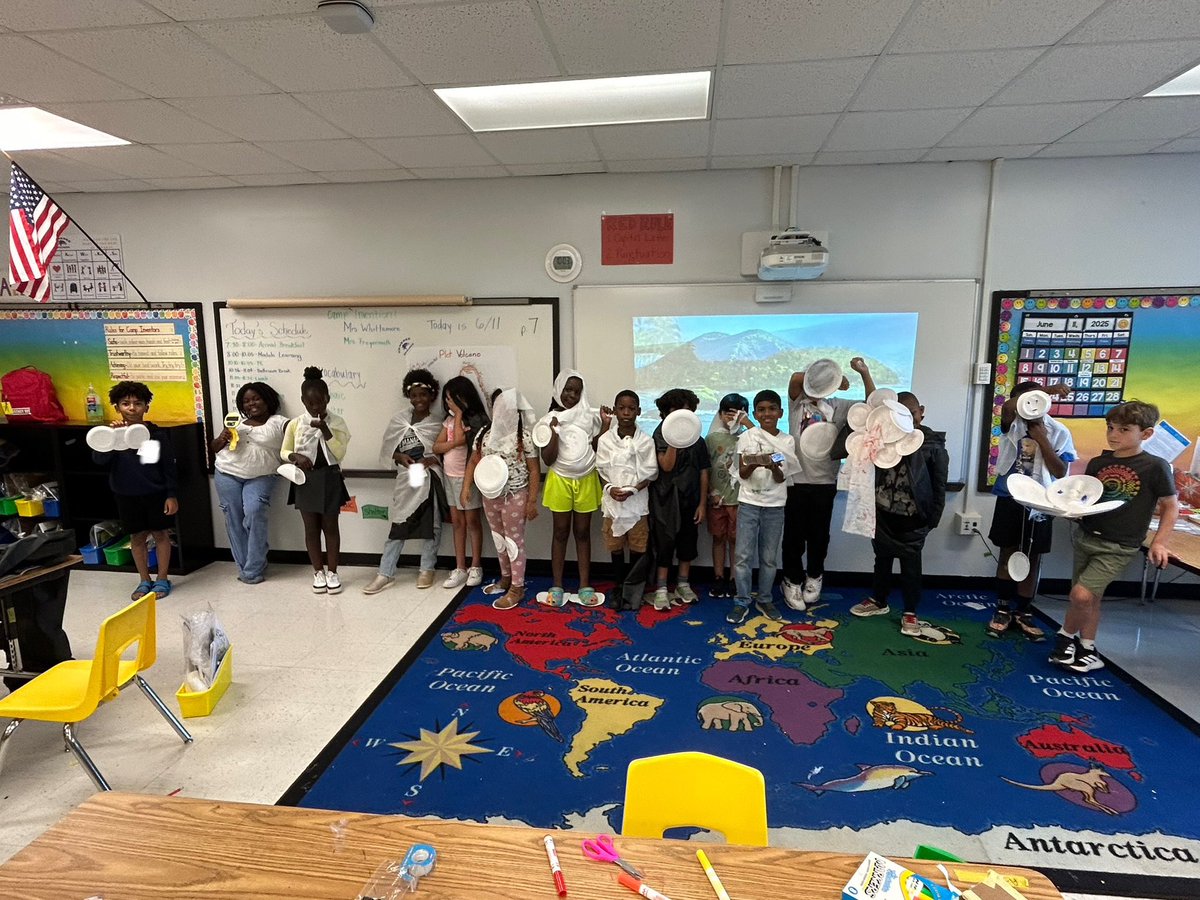 🛡️🏝️ Creativity in action at Title I Camp HB3! Our young explorers are designing and building their own protective gear for the ultimate treasure hunt on Archaic Island. Innovation, teamwork, and adventure all in one! #CampHB3 #STEMfun #FutureEngineers #HandsOnLearning
