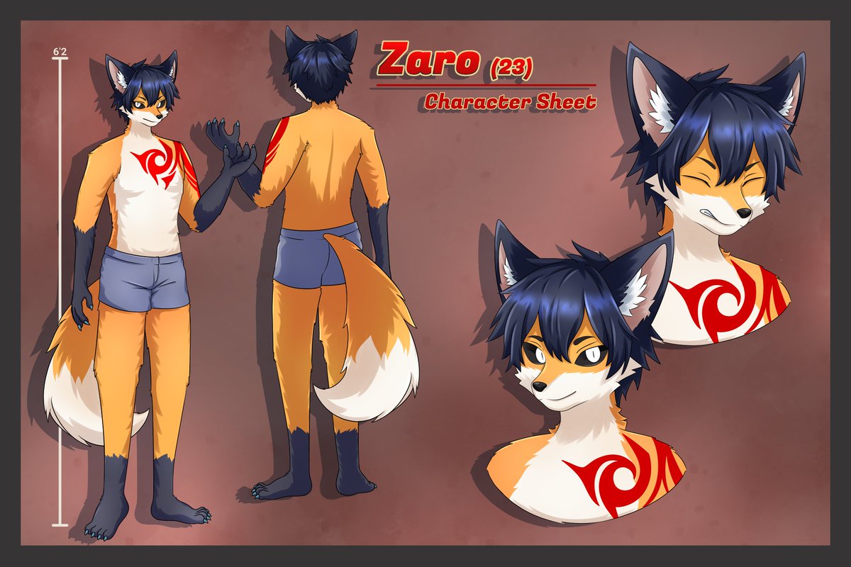 ZaRoTMK's tweet photo. Zaro reference sheet
Human and Furry form https://t.co/MbTUg4p9MB