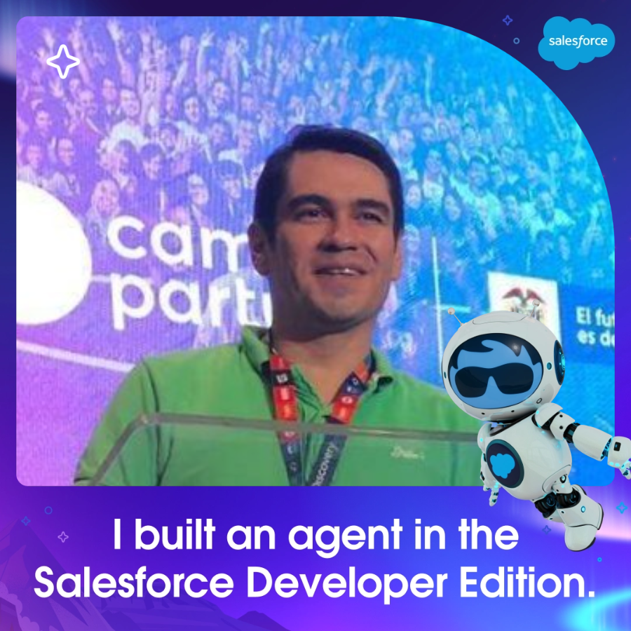 I built an agent in the Salesforce Developer Edition! 🎉
Complete the Developer Edition Quest to build yours today and showcase your new skills with a custom photo. 🤖
Start learning: trailhead.salesforce.com/users/teamtrai…
#SFGiveaway #BuiltWithAgentforce