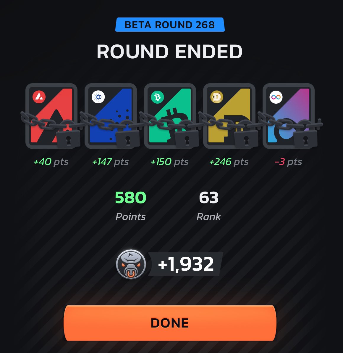 after 268 rounds, I've got it <a href="/infinex/">Infinex</a>