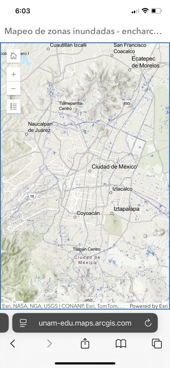 Mapa del IGg de la UNAM  para la identificación de zonas inundadas/ encharcadas dadas las lluvias del pasado 2 de junio en la CDMX. Con técnicas de Percepción Remota de Landsat 1 (imágenes de radar) se pueden identificar estas zonas a nivel de calle. 💧👇🏽

lnkd.in/g4FyBqkP