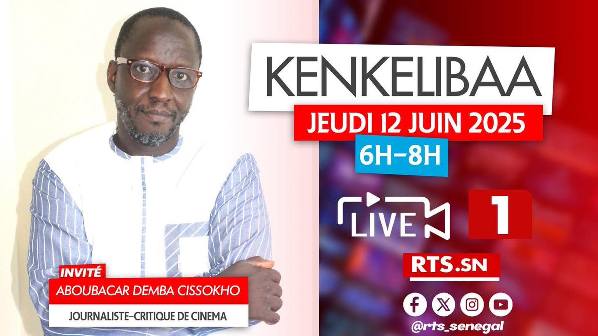 #Cinéma 

Ce jeudi matin, dans “Kenkeliba”, la matinale de la RTS, pour parler de mon livre “Fespaco - Par-delà les écrans”… #Fespaco