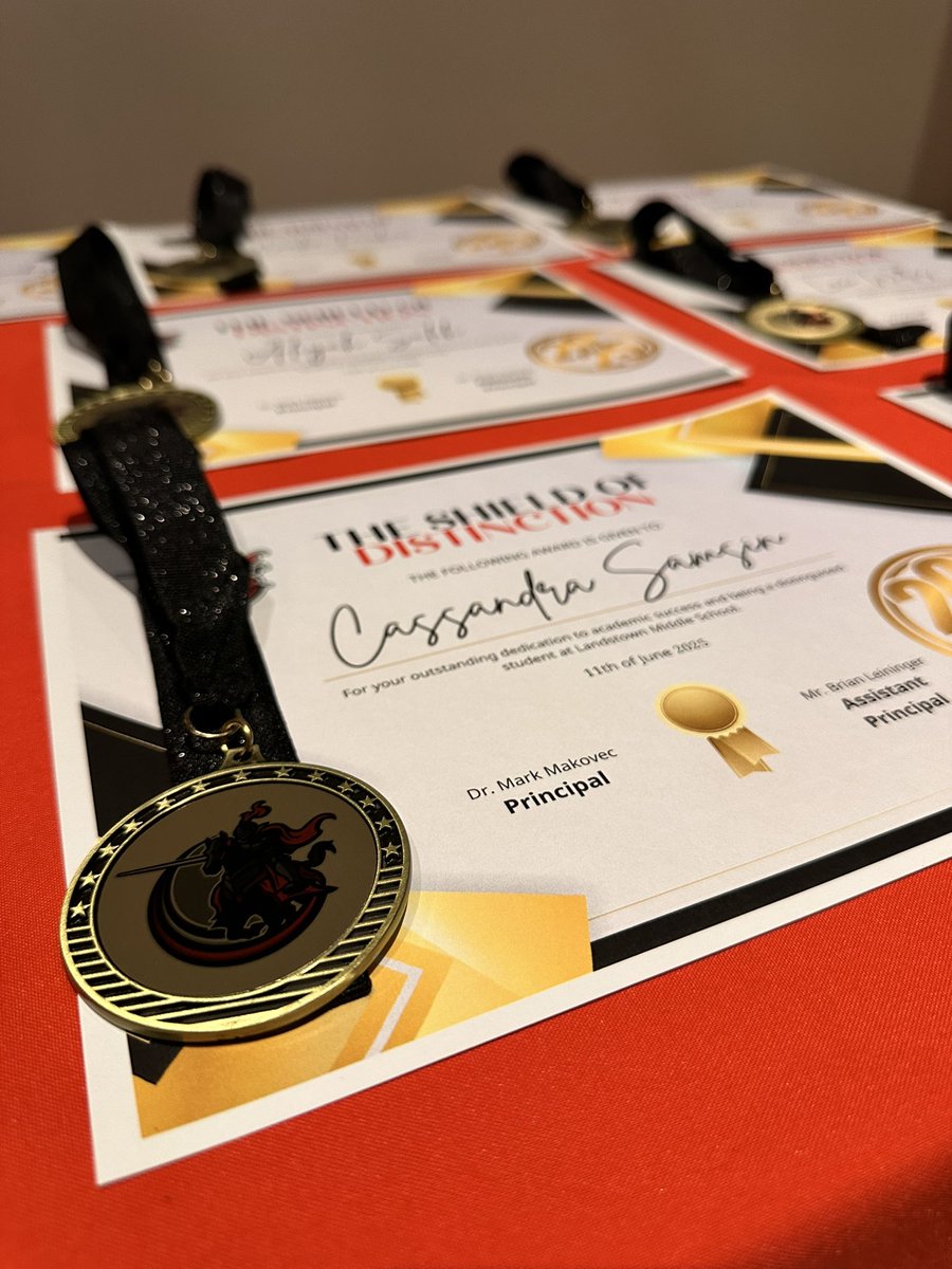 Landstown Middle (@landstownms) on Twitter photo Tonight, we honored 18 remarkable students with the Shield of Distinction Award—recognizing grit, determination, & excellence throughout their journey at Landstown Middle.❤️🖤🛡️ Your resilience defines what it means to be a Lancer. #ShieldOfDistinction <a href="/ActivitiesLMS/">Landstown MS Student Activitites</a> <a href="/vbschools/">VBSchools</a> Tonight, we honored 18 remarkable students with the Shield of Distinction Award—recognizing grit, determination, & excellence throughout their journey at Landstown Middle.❤️🖤🛡️ Your resilience defines what it means to be a Lancer. #ShieldOfDistinction <a href="/ActivitiesLMS/">Landstown MS Student Activitites</a> <a href="/vbschools/">VBSchools</a>