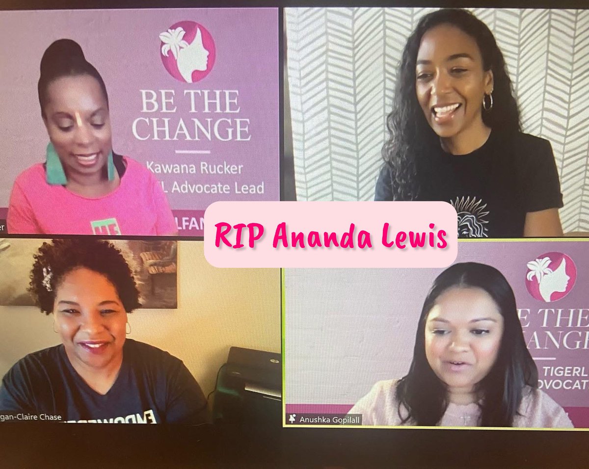 I’m saddened by the death of Ananda Lewis. I got to virtually meet her on a panel with Tigerlily a few years ago. 

Here’s the article in People magazine today.
people.com/ananda-lewis-d…

Rest in Peace, Ananda… 

#MBC #AnandaLewis #breastcancer #bcsm