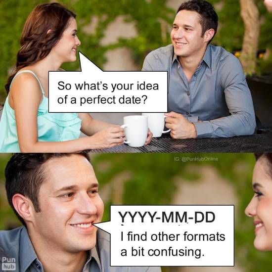bjellesma's tweet image. I am also very confused when I get dates in other formats 

#programminghumor