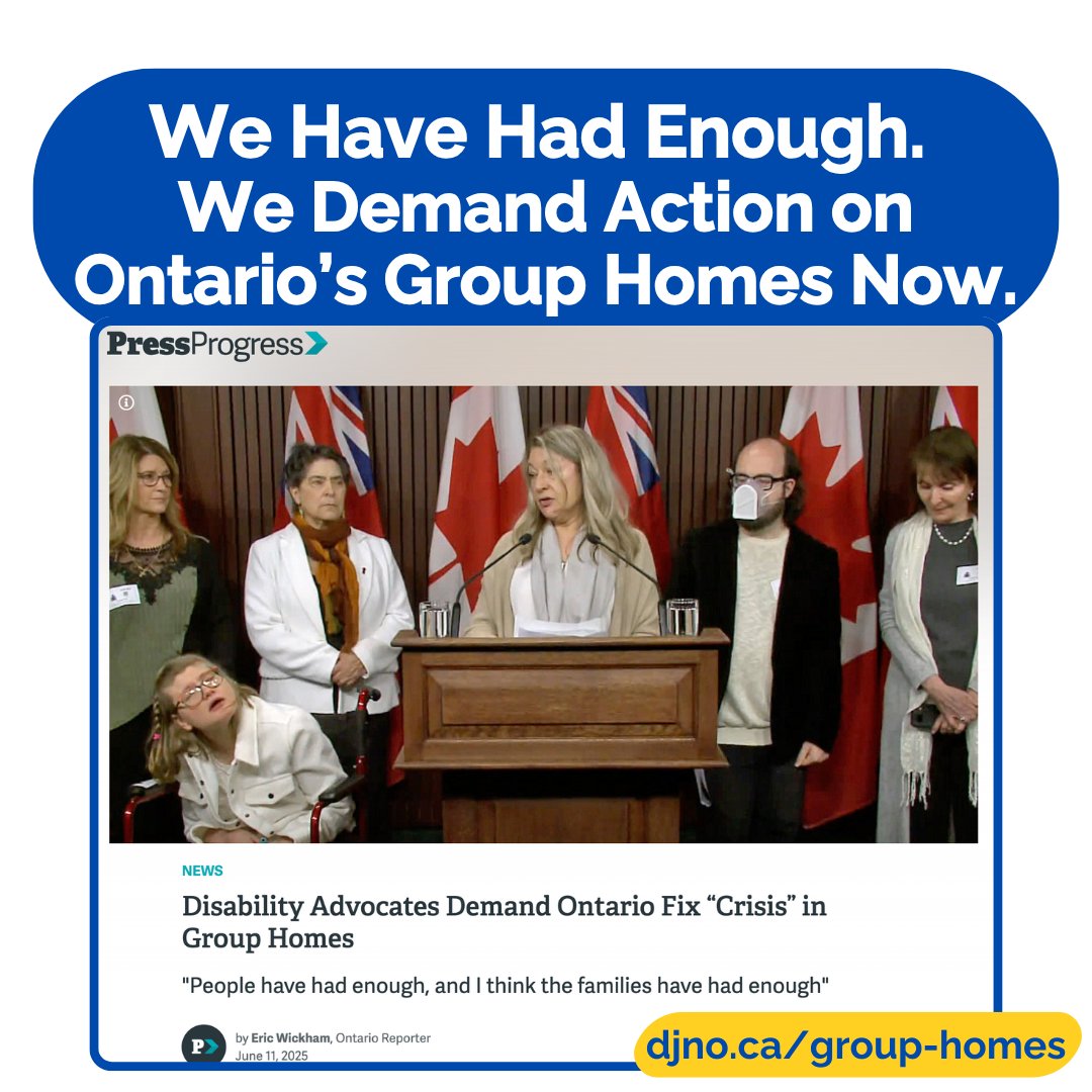 djnontario's tweet photo. We Have Had Enough. 
We Demand Action on Ontario’s Group Homes Now.

Many thanks to Eric Wickham and 
@PressProgress for covering our policy brief and press conference! Link in bio or https://t.co/gTlJtBD9wb https://t.co/PzNFwmAawB