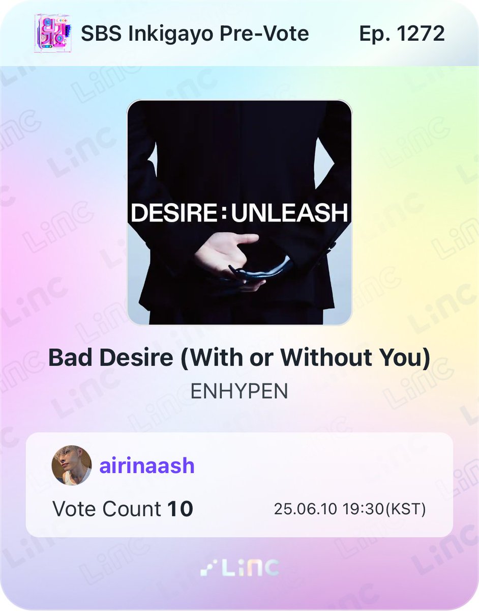 airi ୨ৎ jaypril (@airinaash) on Twitter photo SBS INKIGAYO VOTING CHALLENGE
drop voting proofs for BAD DESIRE (WITH OR WITHOUT YOU) on INKIGAYO (LINC app)
Tag 7 moots to spread
@sunghoonAlyusuf <a href="/Honniebabycu/">Nata</a> <a href="/_cheezmatcha/">miaa 𔓘 rest</a> <a href="/writtenbynriki/">kayel will see enha!</a> <a href="/jadelotus_sh/">莲花Hoon.⋆ lg ganteng</a>
#ENHYPEN #DESIRE_UNLEASH SBS INKIGAYO VOTING CHALLENGE
drop voting proofs for BAD DESIRE (WITH OR WITHOUT YOU) on INKIGAYO (LINC app)
Tag 7 moots to spread
@sunghoonAlyusuf <a href="/Honniebabycu/">Nata</a> <a href="/_cheezmatcha/">miaa 𔓘 rest</a> <a href="/writtenbynriki/">kayel will see enha!</a> <a href="/jadelotus_sh/">莲花Hoon.⋆ lg ganteng</a>
#ENHYPEN #DESIRE_UNLEASH