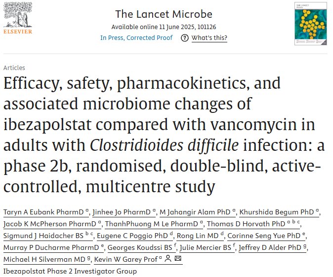 The Garey Lab (@thegareylab) on Twitter photo Exciting Phase 2b results out now in <a href="/LancetMicrobe/">The Lancet Microbe</a> for ibezapolstat! Check it out! 👏🏻 ⬇️
sciencedirect.com/science/articl… Exciting Phase 2b results out now in <a href="/LancetMicrobe/">The Lancet Microbe</a> for ibezapolstat! Check it out! 👏🏻 ⬇️
sciencedirect.com/science/articl…
