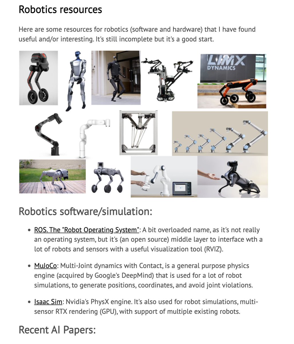 Mascobot's tweet image. Updated the list of robot resources to get you started in the robotics space, papers, robots to buy, motors, tools and simulation software for robots: