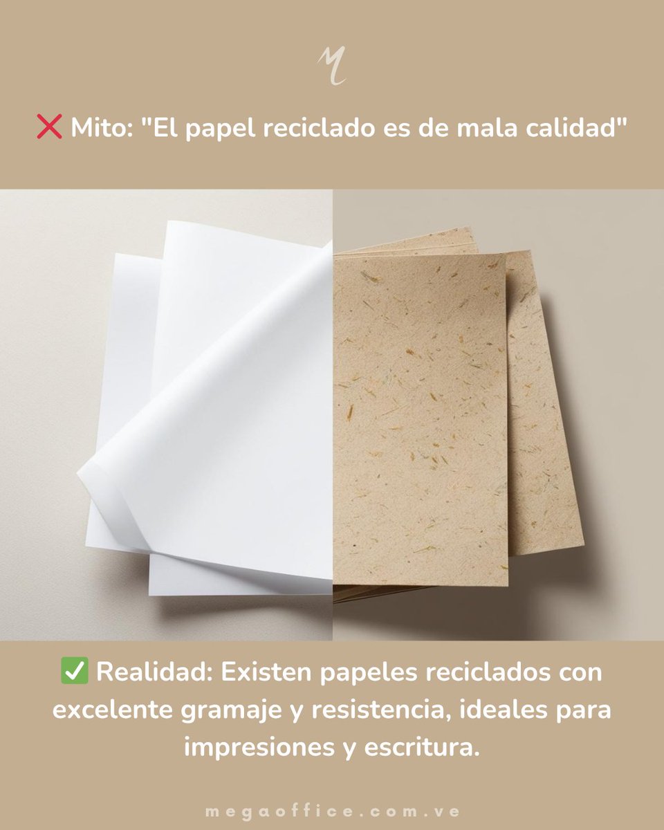 Megaoffice's tweet photo. ¿Aún crees que el papel reciclado es sinónimo de baja calidad? 🧐
¡Piénsalo otra vez! 💡
Hoy puedes imprimir, escribir y trabajar con papeles reciclados de gran resistencia y excelente acabado. 
https://t.co/S7qc01IXdt
#MegaOffice #PapelReciclado #PapeleríaConsciente #EcoOficina https://t.co/9XGm5dordq