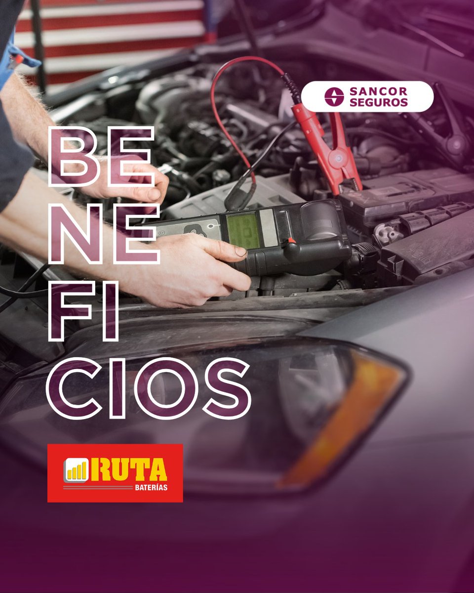 ¡Sumate a los beneficios! Por ser cliente de Sancor Seguros tenés un 20% de descuento en Baterías RUTA*.

Escribinos por mensajes privado y conocé más.
*Se deberá presentar la póliza vigente del vehículo para acceder al beneficio. Beneficio válido en los locales de Baterías RUTA.