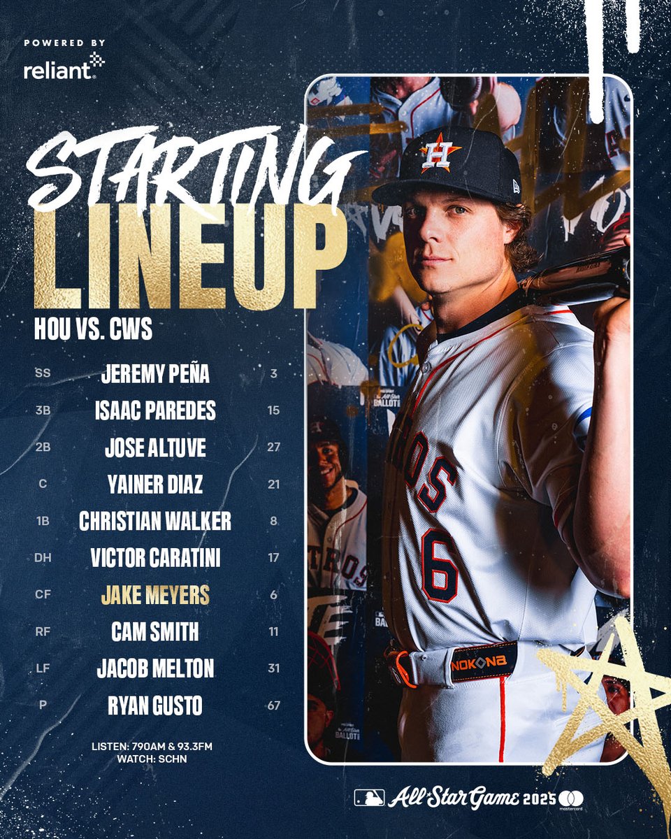Houston Astros (@astros) on Twitter photo Wednesday night matchup.
⚾️: 7:10 PM
🏟️: Closed
📺: <a href="/SpaceCityHN/">Space City Home Network</a>
🎙️: <a href="/SportsTalk790/">SportsTalk 790</a> | Spanish: 93.3 FM
#BuiltForThis x <a href="/reliantenergy/">reliantenergy</a> Wednesday night matchup.
⚾️: 7:10 PM
🏟️: Closed
📺: <a href="/SpaceCityHN/">Space City Home Network</a>
🎙️: <a href="/SportsTalk790/">SportsTalk 790</a> | Spanish: 93.3 FM
#BuiltForThis x <a href="/reliantenergy/">reliantenergy</a>