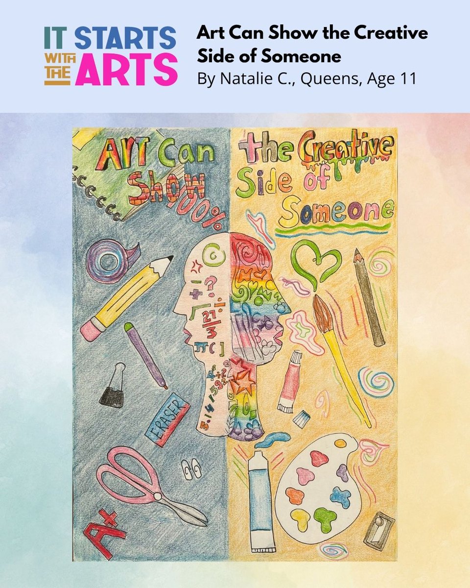 Jayvan C.’s “Colorful Forest” &amp; Natalie C.’s words remind us creativity starts early. Every child deserves art. Take action at bit.ly/SWTAcontactrep #ItStartsWithTheArts #StudentVoices
