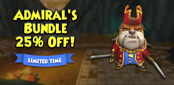 Become even more admirable! 🎖️

Now through Tuesday, June 17th, you can save 25% on the Admiral's Bundle in the online cart! Take advantage while you can! pirate101.com/free_game/prep… #Pirate101