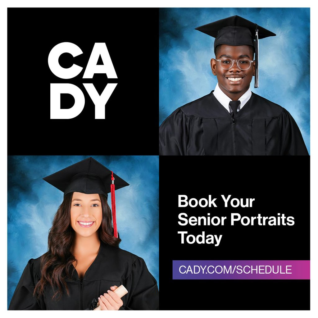 FosterHSNews's tweet image. 📣 Booking is now OPEN for the Class of 2026 senior portrait sessions. You must be photographed by CADY to be in the yearbook. Get photos for grad announcements, senior yearbook ads, and flawless posts on your socials. Book now at cady.com/schedule. #CADYsenior