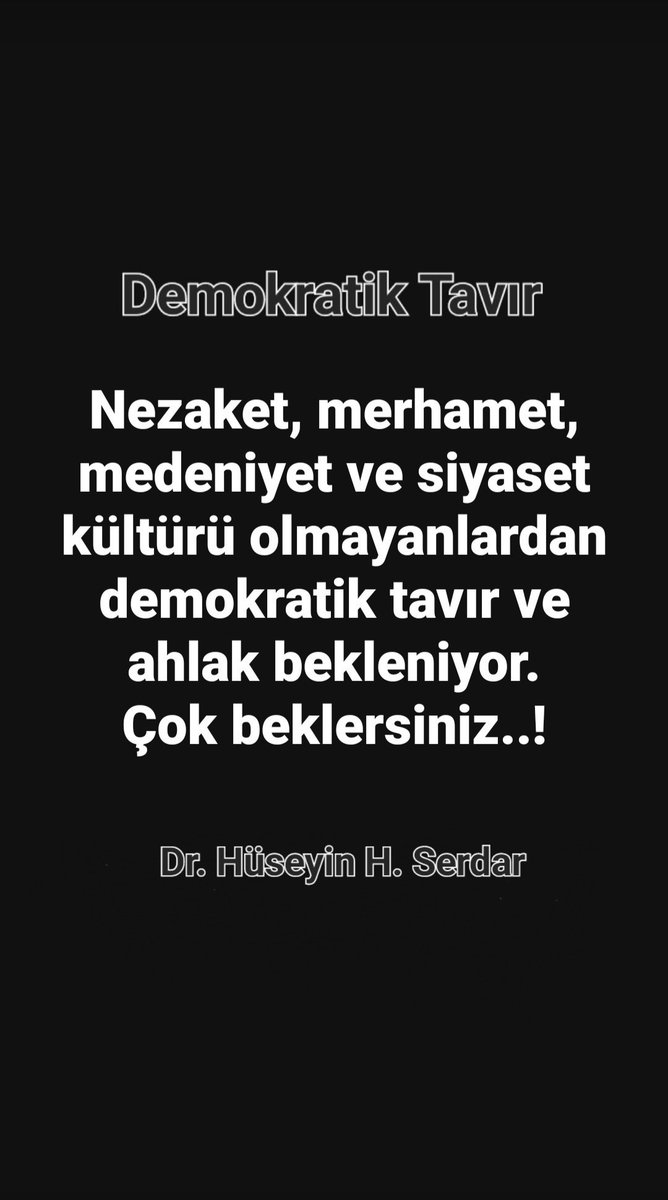 Demokratik Nezaket... 
Bu kavram kıymet görmüyorsa 'bizzzz!' diye sahiplendiği tüm değerler birer çöp tenekesidir... 📌
#Nezaket #merhamet #medeniyet #siyaset #kültür #ahlak #demokrasi #seçim #meclis #başkan #centilmenlik #hukuk #etik #Türkiye