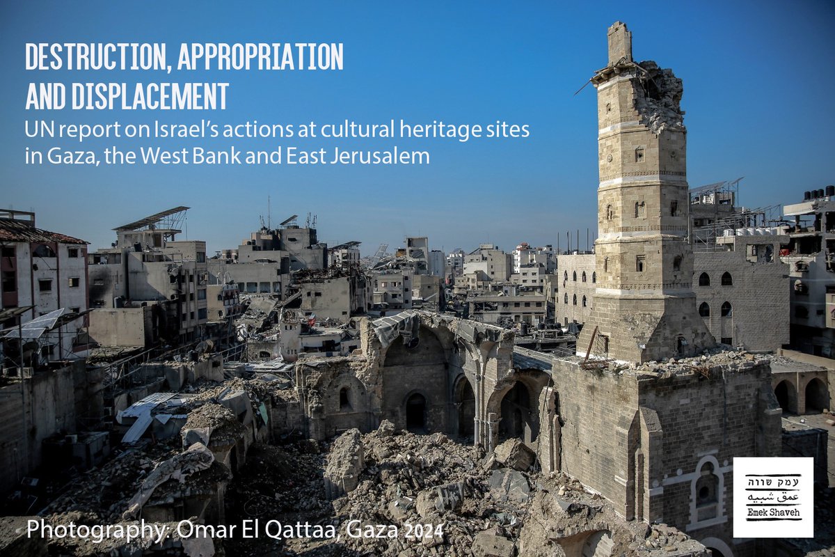 1/  Destruction, Appropriation, and Displacement – A special UN report finds that Israel’s actions against cultural heritage sites amount to violations of int’l law and may expose it to charges of war crimes.
📄 ohchr.org/en/press-relea…