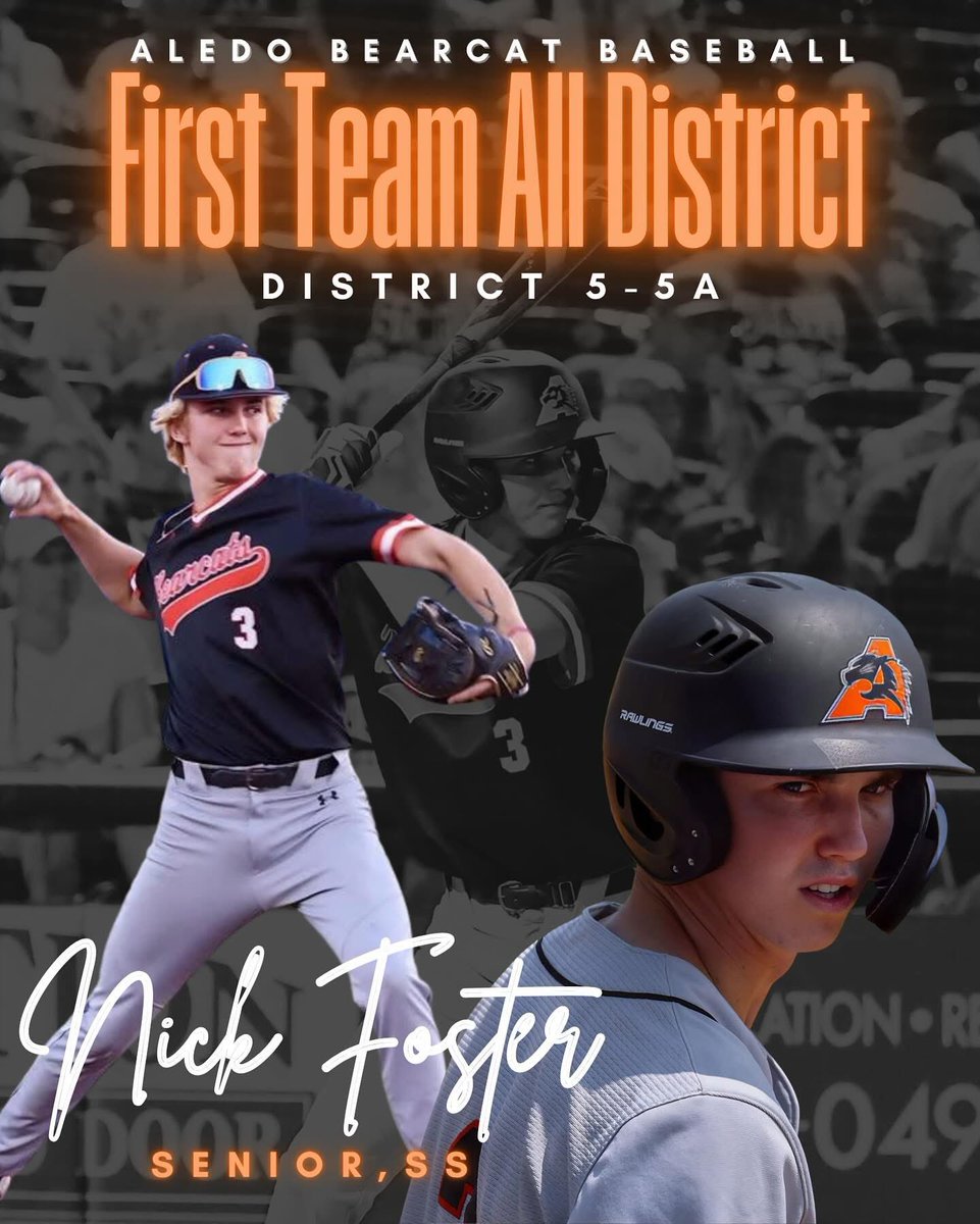 Aledo Bearcat Baseball (@ahsbsblbooster) on Twitter photo Congratulations to senior shortstop Nick Foster on earning District 5-5A First Team All-District Shortstop! ππ
We are Aledo proud!
<a href="/NickFoster2025/">Nick Foster</a> Congratulations to senior shortstop Nick Foster on earning District 5-5A First Team All-District Shortstop! ππ
We are Aledo proud!
<a href="/NickFoster2025/">Nick Foster</a>