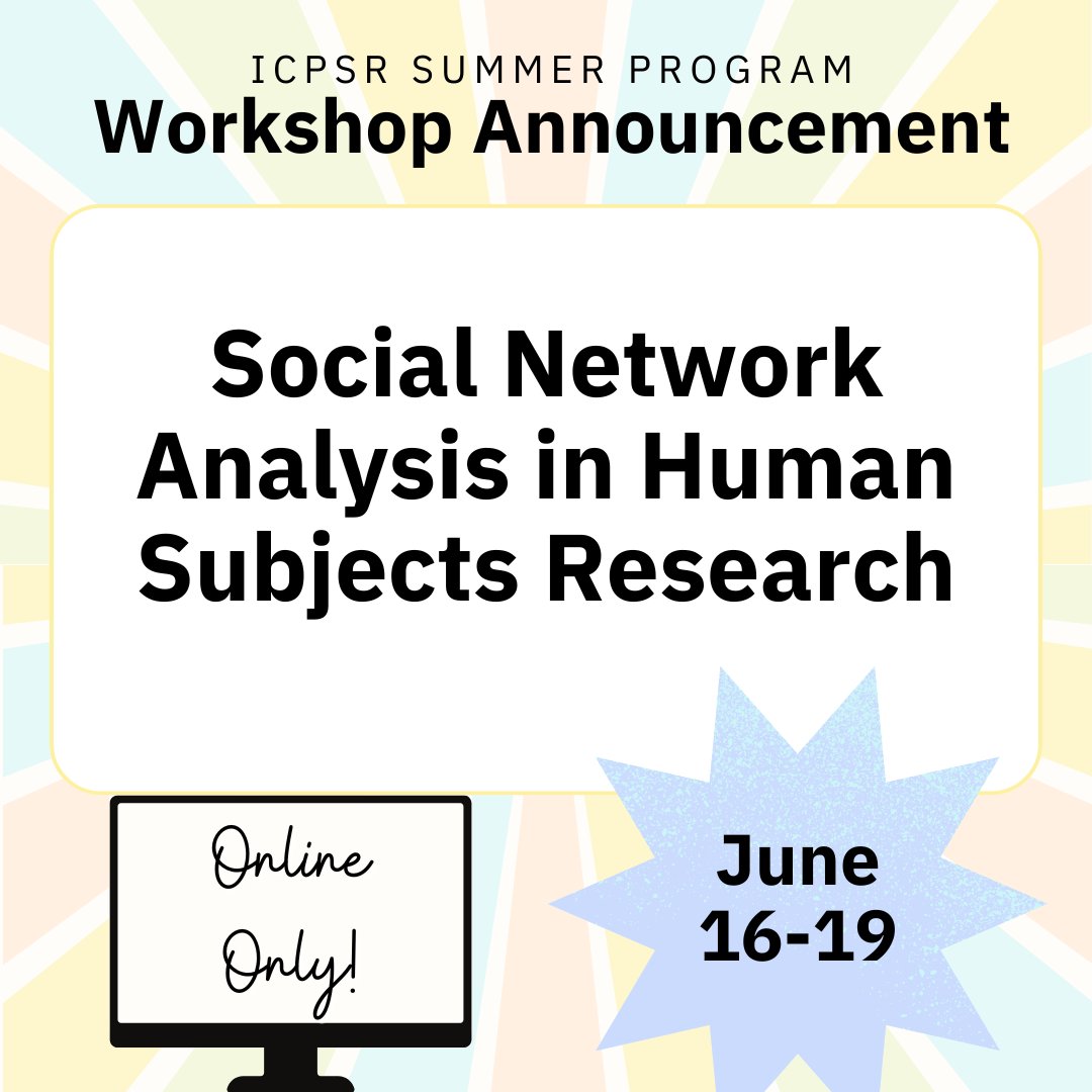 ICPSRSummer's tweet image. Grasp the fundamental theories, concepts, and common metrics used in social network research, understand how to plan and implement SNA studies, and much more! For more info: myumi.ch/pkpbX

#ICPSR #SumProg25  #SocialNetworkAnalysis #NetworkTheory