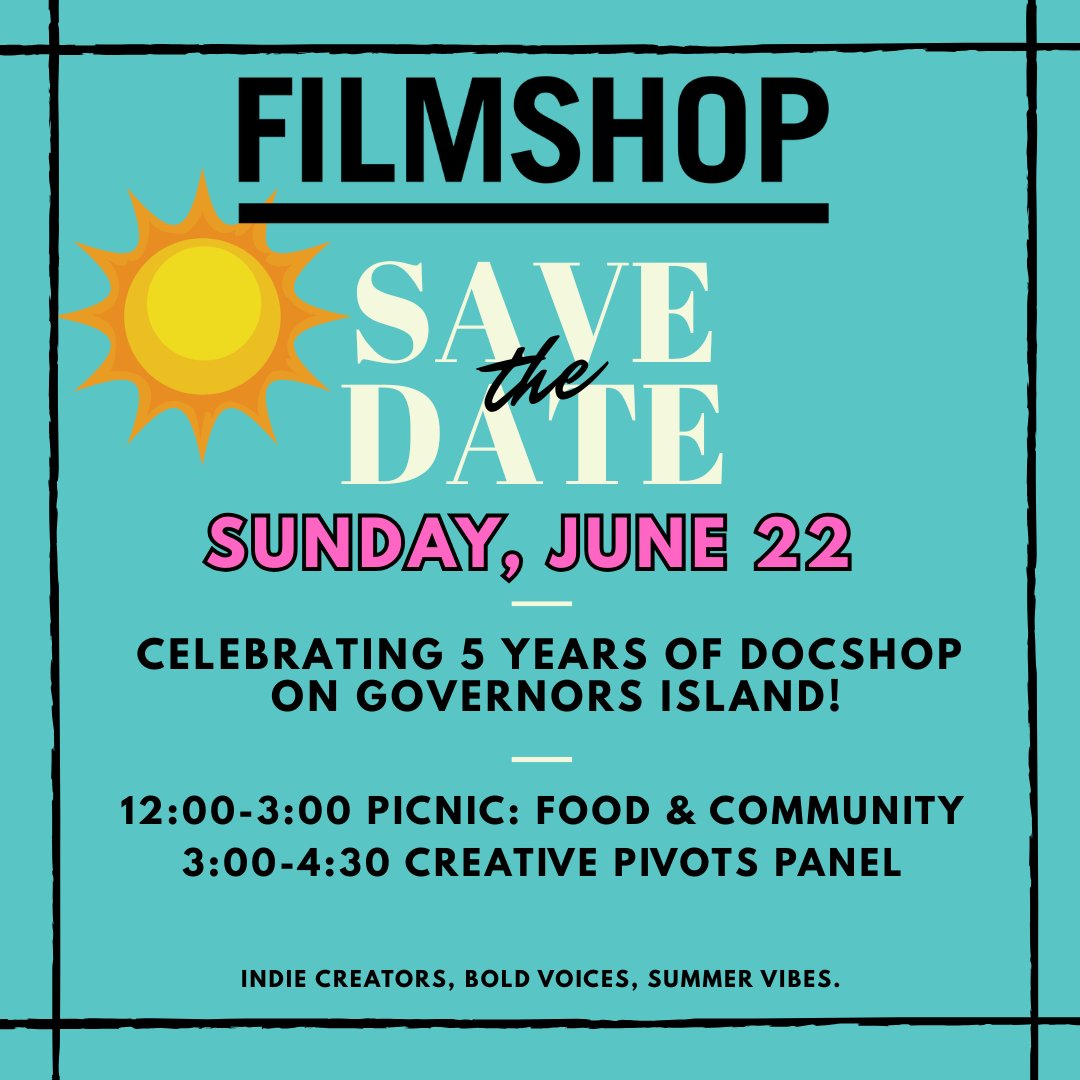 🎉 Join us on June 22 for a special day celebrating 5 years of DocShop! 🍾
We’re kicking off the celebration with a picnic on Governors Island! Hang with us for a day of good vibes, great conversations, and community. Save your spot now! loom.ly/gSCrMuE
