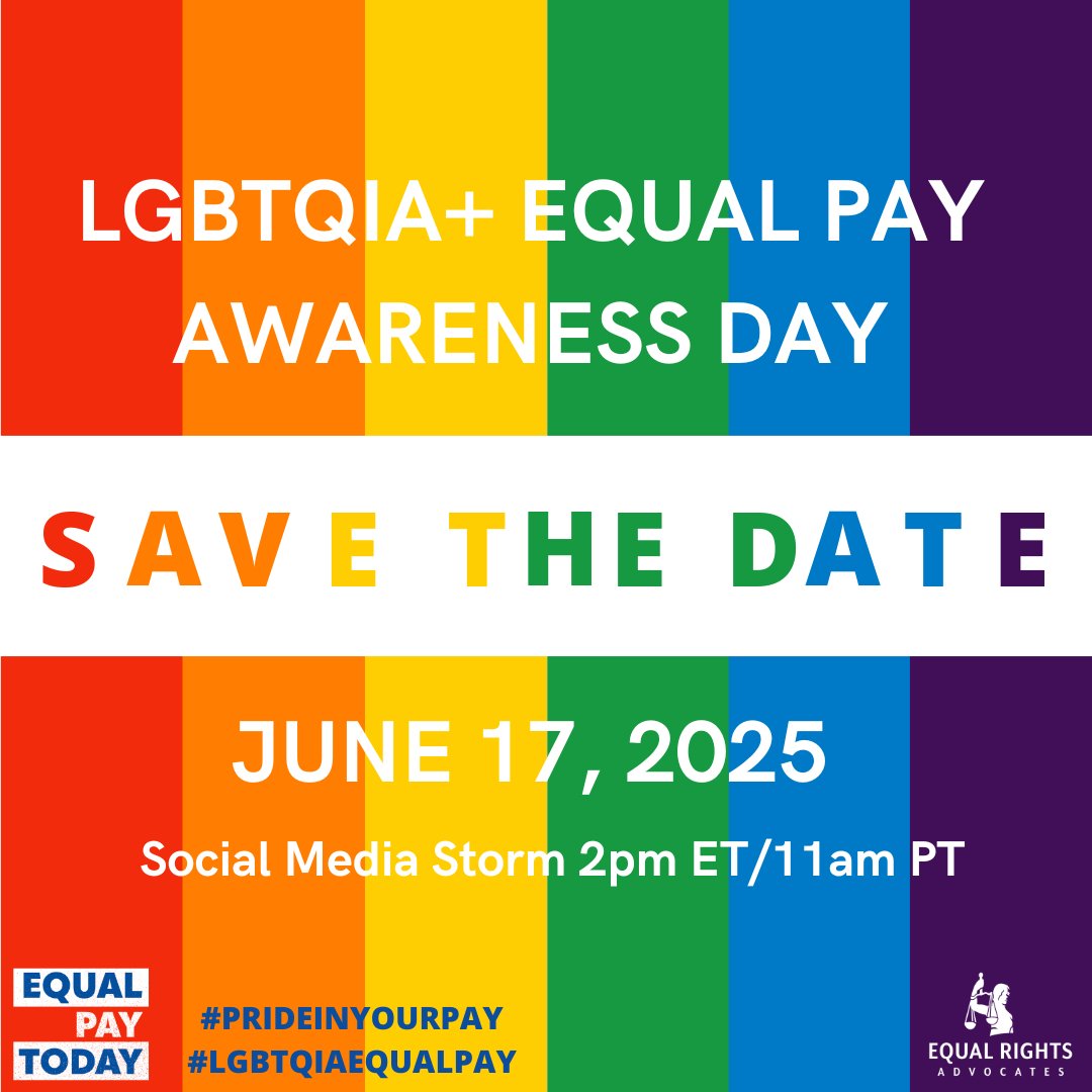 🌈 📢 Get loud for #LGBTQIA+ Equal Pay Awareness Day!  
🗓️ June 17, 2025  
⏰ 11AM PT/ 2PM ET — Social Media Storm #PrideInYourPay #LGBTQIAEqualPay