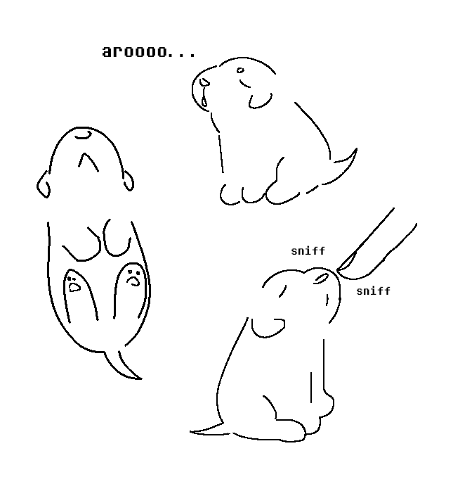i rather enjoy drawing tiny baby puppies