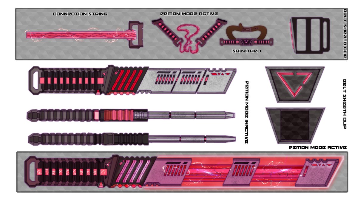 TheSplascher's tweet photo. My Entry for the @monsterhunter wilds design contest
Title: Cyberdemon Daggers
Pseudonym: Splasher
<Expandable Blades with Energy String>
#WeaponEntry 
#MHWilds 
#Duoblades #Demonmode https://t.co/fyouGtuMi7