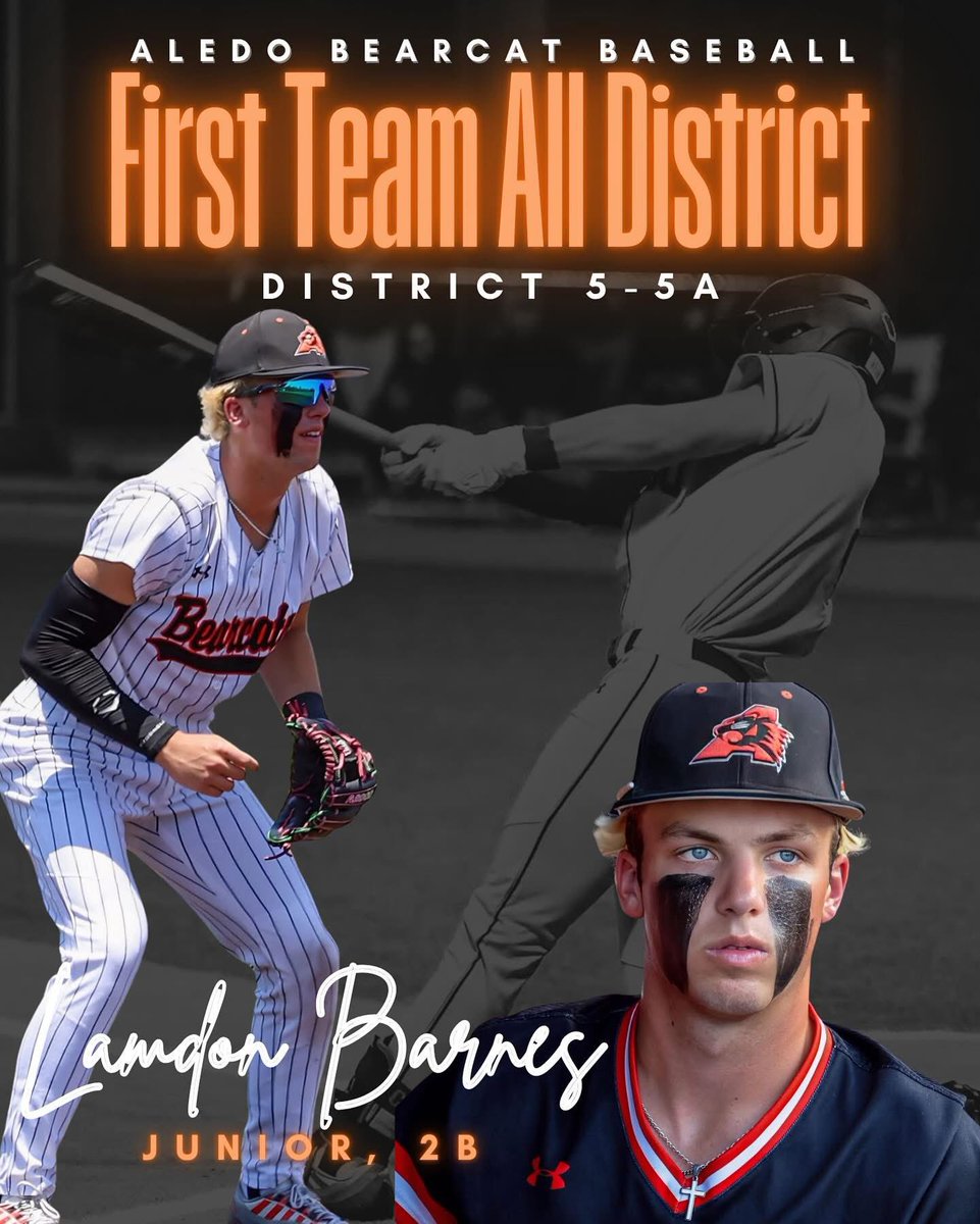 Aledo Bearcat Baseball (@ahsbsblbooster) on Twitter photo Congratulations to junior second baseman Landon Barnes on earning District 5-5A First Team All-District 2nd Base!
We are Aledo proud!
<a href="/LandonBarnes08/">Landon Barnes</a> Congratulations to junior second baseman Landon Barnes on earning District 5-5A First Team All-District 2nd Base!
We are Aledo proud!
<a href="/LandonBarnes08/">Landon Barnes</a>
