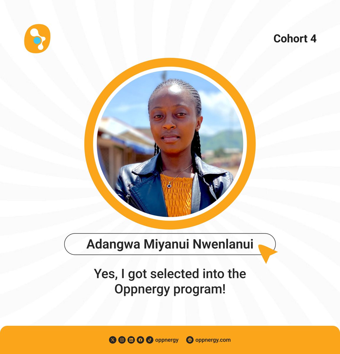 I’m glad to share with you that Oppnergy selected me for the cohort 4

I'm looking forward to learning and growing with like-minded individuals.
Thank you to the Oppnergy team for this opportunity!