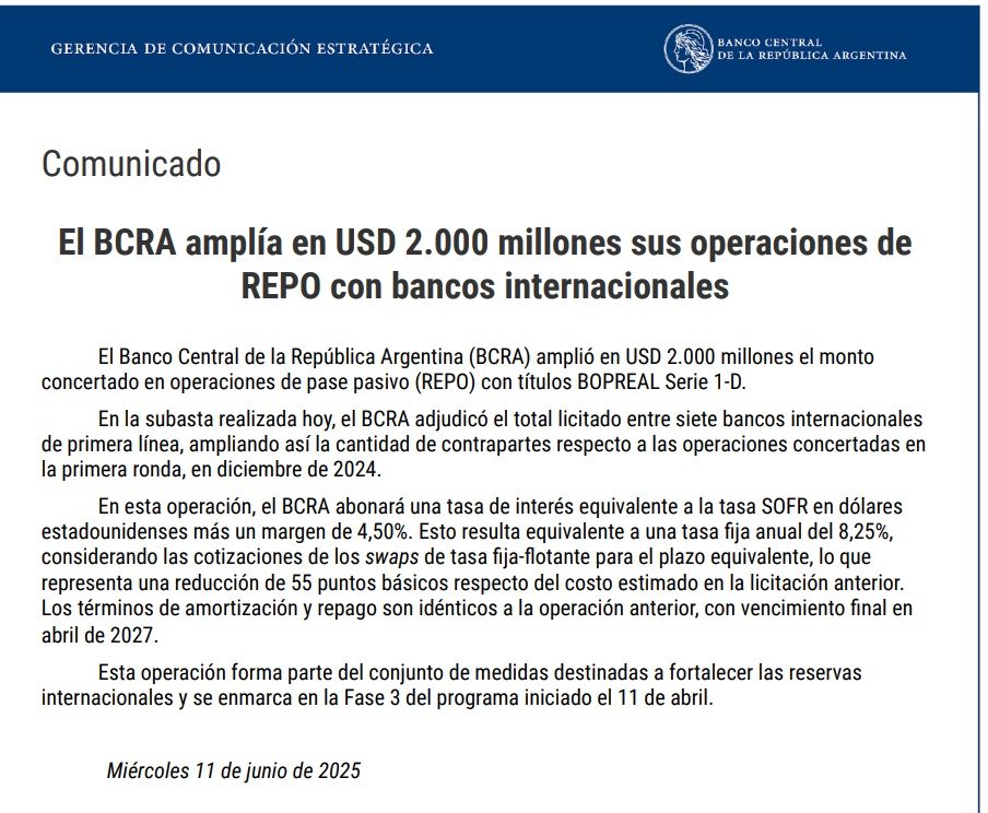 NicolasCappella's tweet image. Lo que tenes que llevarte de la rueda por #LaMesadeIEB
Que tenes que llevarte de la rueda hoy?
El BCRA amplio el Repo por 2000 M usd al 8,25%.
Finalmente se confirmo la sentencia para CFK y no podrá ser candidata en las próximas elecciones.
HSBC comenzó con la venta de sus…