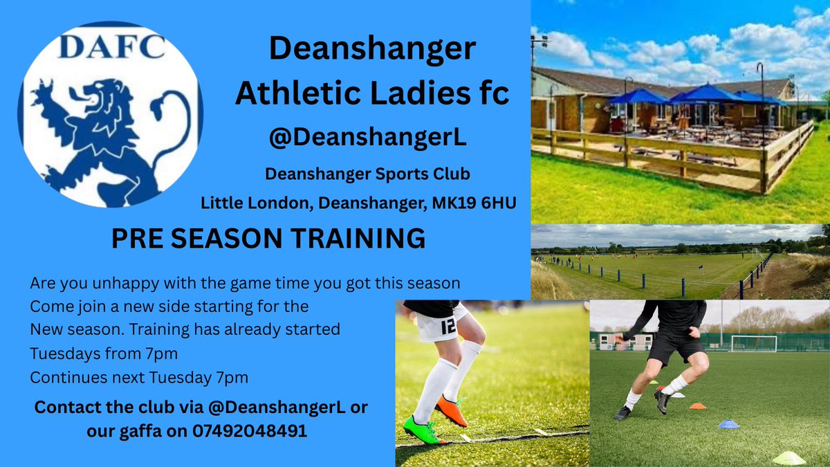 Have you been out of the game for a little while!! Are you unhappy with your game time this season!! Fancy a change of scenery?? Well we at Deanshanger Athletic Ladies have returned after a few years away to go again. 

Get in touch if you’re interested