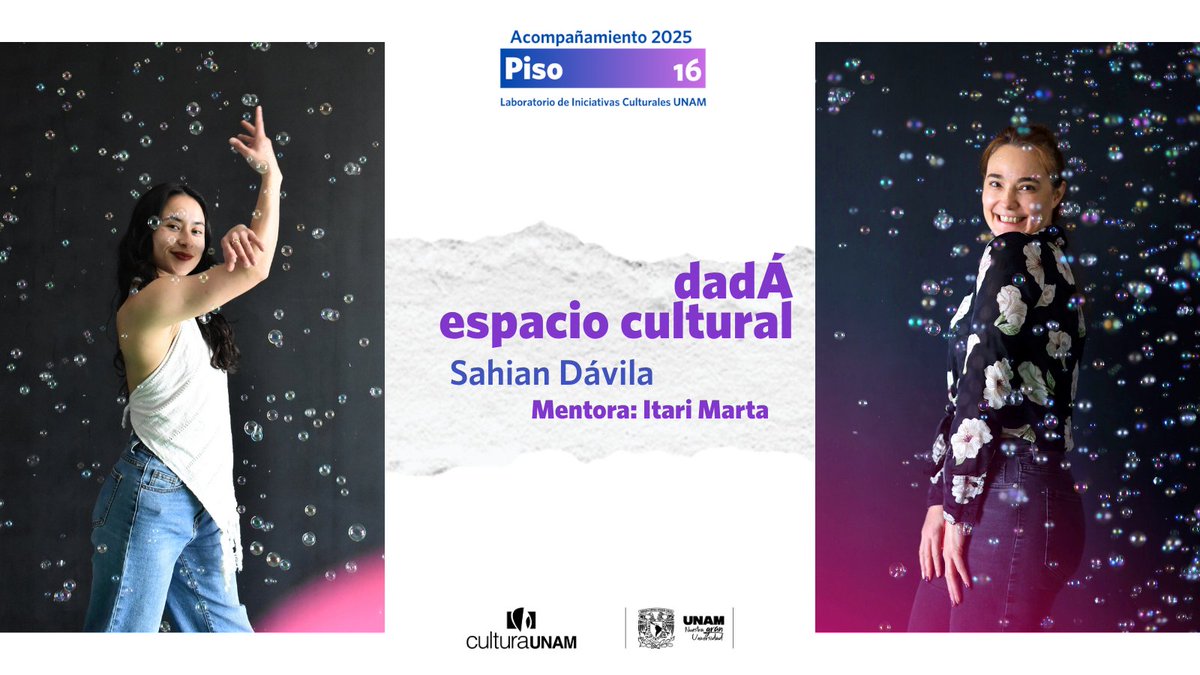✨ A partir de dadÁ espacio cultural, Sahian Dávila, su fundadora, busca #Descentralizar el arte.

Su mentora en el #Acompañamiento2025 es la actriz, productora y gestora cultural <a href="/ItariMarta/">Itari Marta</a>.

📸 Andrik García | Emiliano Alfonso Salazar.
#Piso16UNAM #IniciativasCulturales