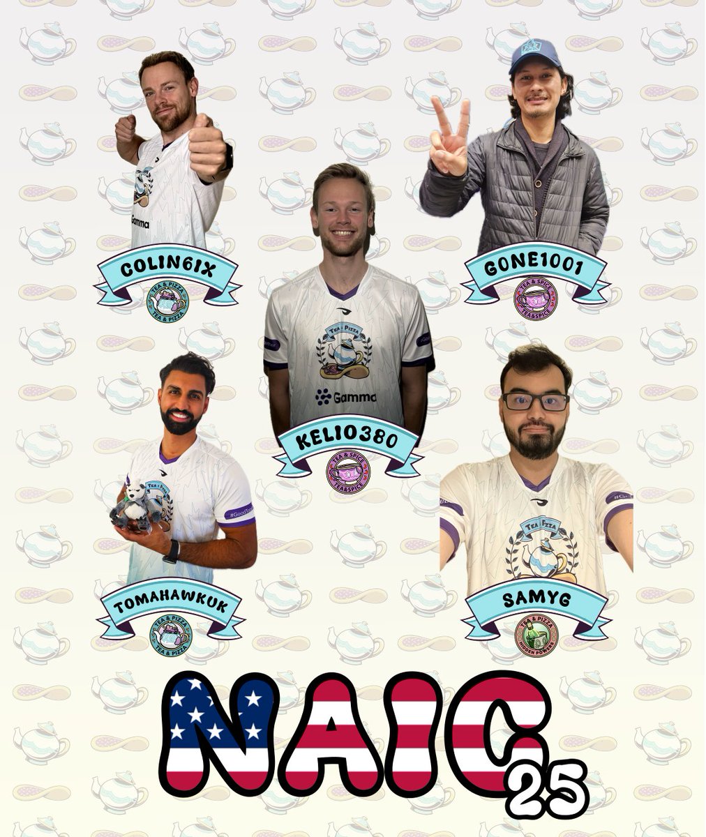 New Orleans! Introducing your Tea &amp; Pizza 2025 NAIC Five 🇺🇸

We're excited to see how all the players read the brand-new meta and even more excited to see how the Championship Points leaderboard will finish  ✈️

#PlayPokemon