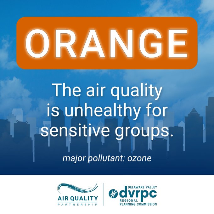 TMA Bucks (@tmabucks) on Twitter photo 🔶 <a href="/PennsylvaniaDEP/">PA Department of Environmental Protection</a> alerts the region that an Air Quality Action Day is in effect for Thursday, June 12.
🔶 Sensitive groups (children, older adults, those with heart/lung conditions) should take precautions! More info at airqualitypartnership.org
<a href="/DVRPC/">DVRPC</a> | #AirQualityBucks 🔶 <a href="/PennsylvaniaDEP/">PA Department of Environmental Protection</a> alerts the region that an Air Quality Action Day is in effect for Thursday, June 12.
🔶 Sensitive groups (children, older adults, those with heart/lung conditions) should take precautions! More info at airqualitypartnership.org
<a href="/DVRPC/">DVRPC</a> | #AirQualityBucks
