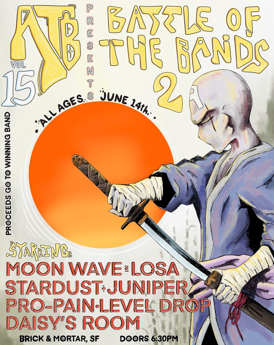 AboveTheBridgee's tweet photo. Bay Area, we’re so back. It’s time for OUR SECOND old fashioned BATTLE OF THE BANDS 🫡

Last time was insane, so we had to come back home and bring seven of the Bay Area’s finest with us. June 14th 😈

All ages, doors at 6:30, let’s party.

https://t.co/ZP9F04qMNm https://t.co/4UXxFOCKJO
