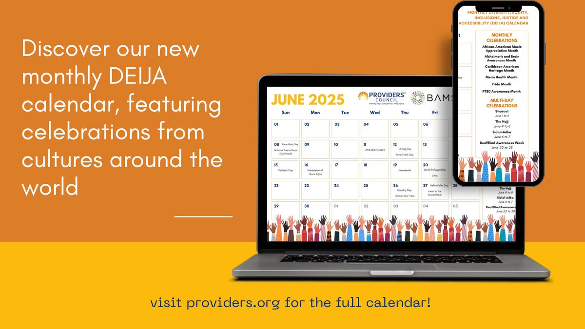 In partnership with <a href="/BAMSIservices/">BAMSI</a>  and its DEIJA team, the Council will now be sharing a monthly DEIJA celebrations calendar with its members!  You can see the calendar on our website: providers.org/deij-calendar/

#DEIJA #celebrations #calendar