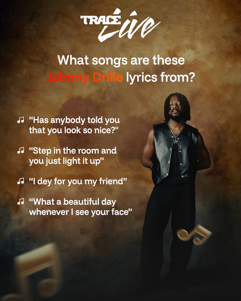 🚨 Giveaway Alert ‼️ 

- Guess the songs these lyrics are from 
- Like &amp; RT

And stand a chance to win tickets to see Johnny Drille with your friends! 

#TraceLiveJD
