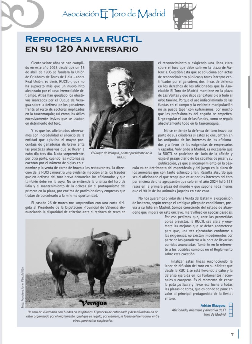 Dejo por aquí mi artículo para el último número de «La voz de la afición» de la <a href="/ATorodeMadrid/">Asoc. El Toro de Madrid</a>