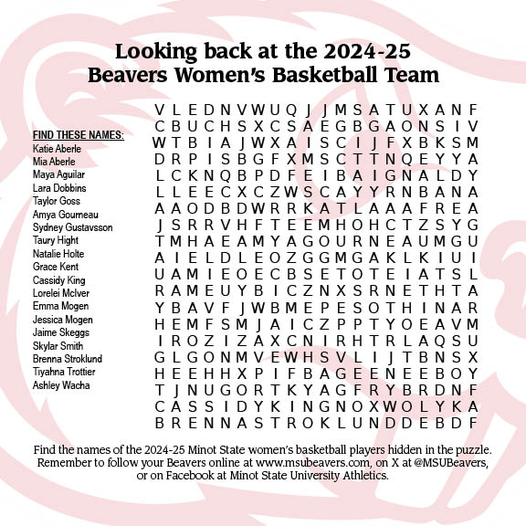 WORD SEARCH WEDNESDAY!
Beaver fans, join the fun as we feature Word Search Wednesdays this summer. This week we feature the 2024-25 Beaver women's basketball team! #BuildtheDam #OneTeam