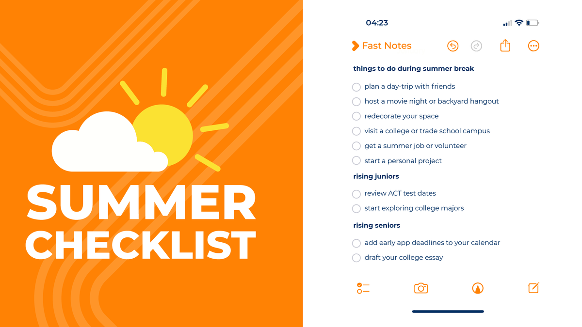 Summer is short — make it count! 🧡 From campus visits to fun with friends, here are some smart ways to balance your break.