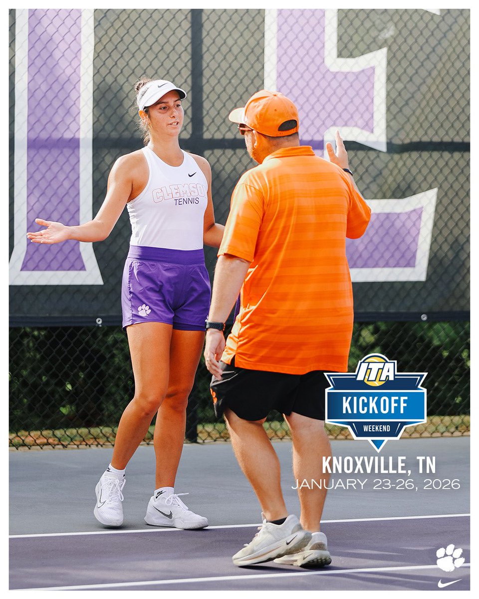 ClemsonWTennis's tweet image. It’s official: The Tigers are slated to compete in the Knoxville Regional for the @ITA_Tennis 2026 Kickoff Weekend! 🧡
🔗 bit.ly/3ZnW3da
#OB