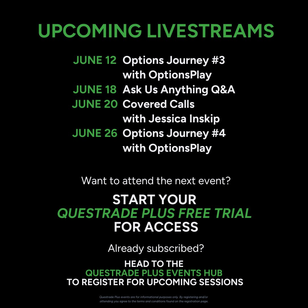 Learn from industry experts in our exclusive webinars, and master trading tools and strategies in our interactive tutorials. Start your Questrade Plus free trial for access to upcoming events. Learn more at: bit.ly/4dIAEkJ