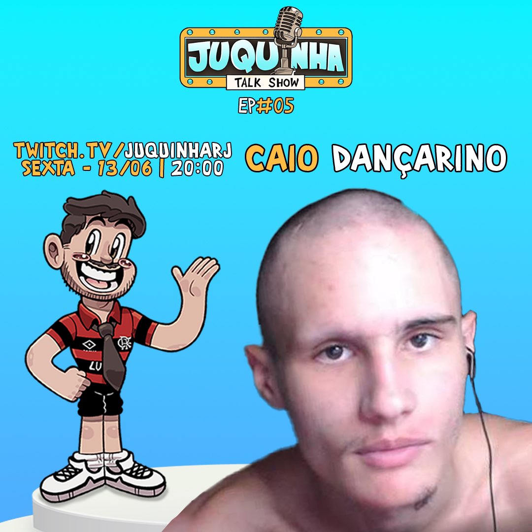 É com muito prazer que apresento o quinto convidado do JUQUINHA TALK SHOW 

O maior recordista mundial, o rei dos salves, o maior streamer do esgoto CAIO DANÇARINO

O que eu fiquei assombrado vendo conteúdo pra preparar esse tal show não está escrito

SEXTA AGORA NÃO PERDAM