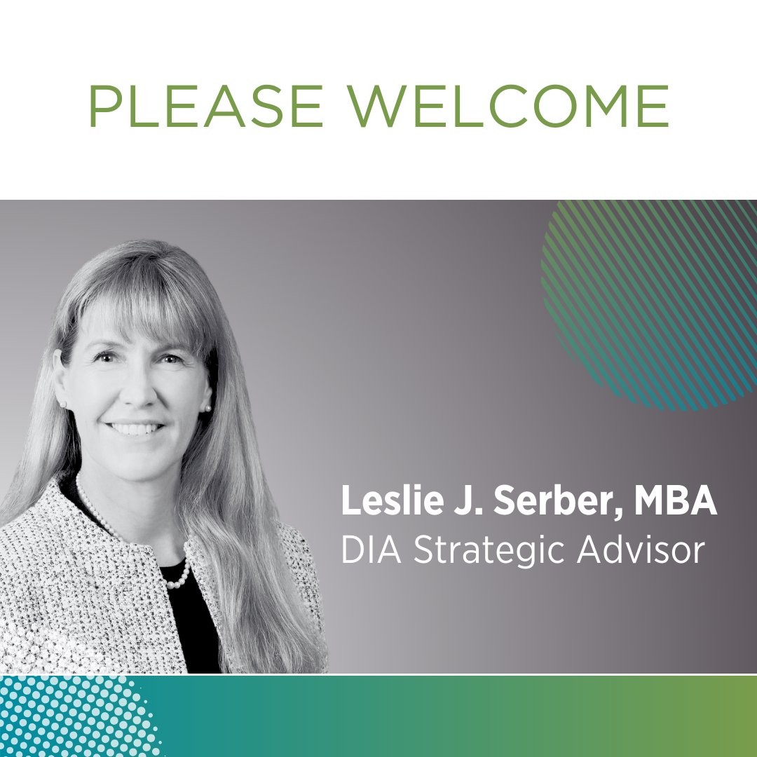 Please welcome Leslie J. Serber as a Strategic Advisor to DIA.

Her term begins July 1, but you can meet her at the DIA 2025 Global Annual Meeting. 

#DIAglobal #StrategicAdvisor #RareDisease #GlobalHealthLeadership #LifeSciences