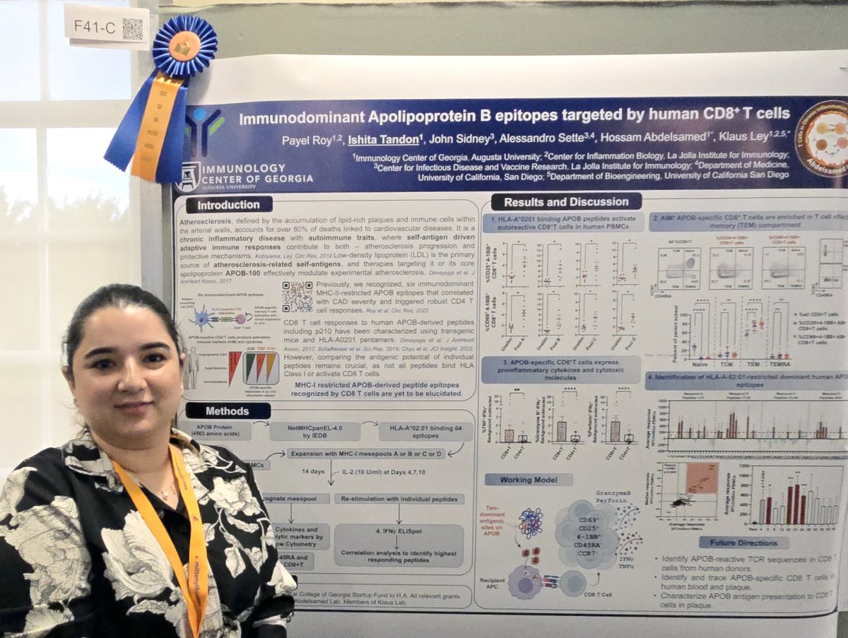 ImmunologyAU's tweet image. Our entire team is proud of our Southeastern Immunology Symposium award winners! Thanks to @UVA and @UVAimmunology for hosting a great event! #SIS2025
Khalia Cummings: Oral Presentation Award
Ishita Tandon, PhD: Poster Award
Bowen Hou: People's Choice Award